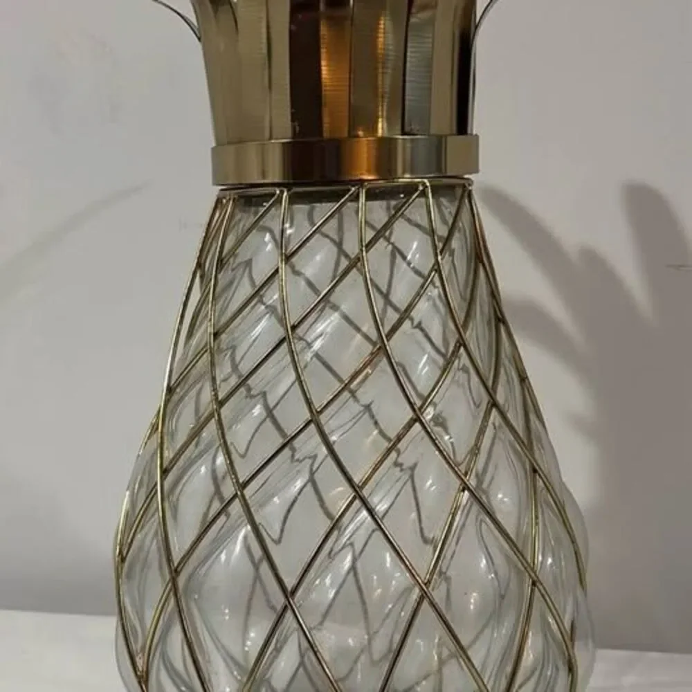 Gold Pineapple Glass Vase